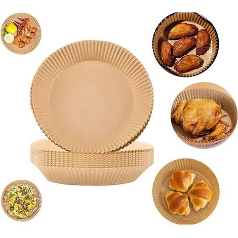 Lot de 200 feuilles de papier sulfurisé jetables pour friteuses à air, pour une cuisson et une pâtisserie plus faciles et un nettoyage simplifié.-AquaForge (1/2)