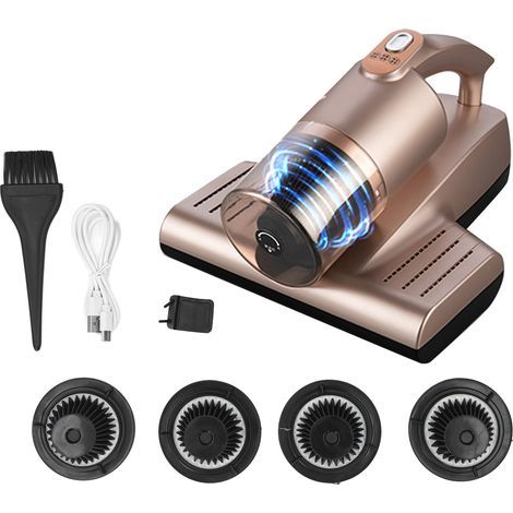 Aspiradora de colchón con luz UV-C, potencia de succión de 15 kPa, filtro ultrasónico portátil para eliminar el polvo y el pelo de las mascotas. (1/5)