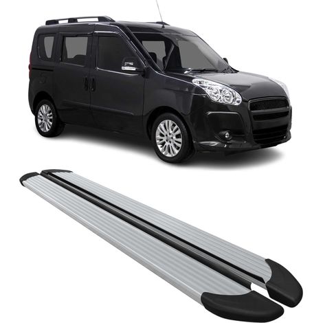 Marchepieds Latéraux pédale pour Fiat Doblo 2010-2021 L1 Aluminium Argent 2Pcs