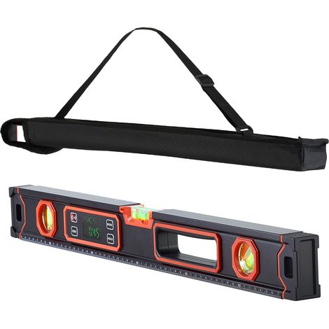 Mophorn Digitale Wasserwaage mit LCD-Display, 60 cm Richtwaage mit 3 Libellen für 90°/45°/0°, Magnetische Maurerwaage mit IP54 Schutz & 2 Batterien, 360° Messwerkzeug für Bauprojekte und Renovierungen (1/5)