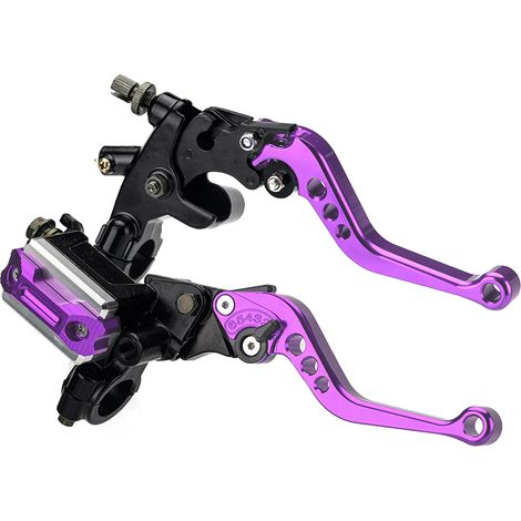 Juego de manetas de freno y embrague mecanizadas por CNC para manillares de motocicleta de 7/8" (22 mm), izquierda y derecha, compatibles con motocicletas de calle, deportivas, choppers, cruisers y ca (1/5)
