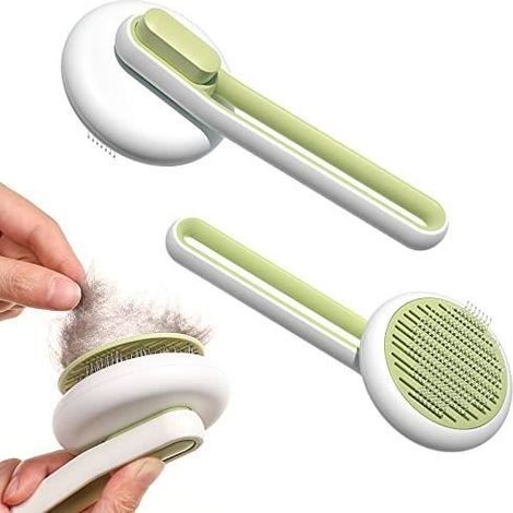 Brosse Chiens et Chats, Brosse Poils Animaux Autonettoyante Facile à Enlever des Poils Morts et Sous-Poils en Un Clic, Brosse (1/4)