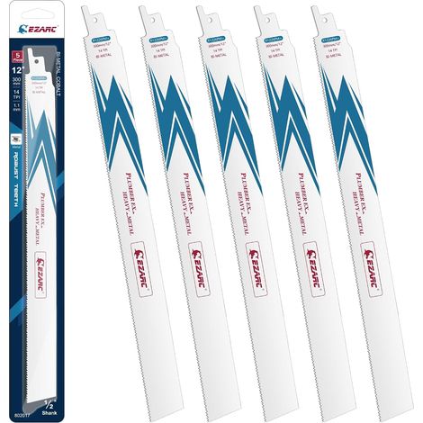 Reciprocating Saw Blade Heavy Metal Cutting 300mm 14TPI R1226PM+ (5-Pack) (1/5)
