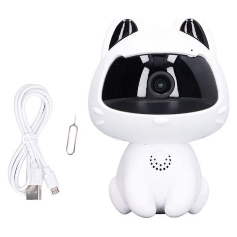 Caméra de Surveillance Intérieure Sans Fil en Forme de Robot pour Animaux, Détection de Mouvement et Audio Bidirectionnel (1/5)