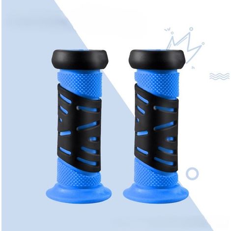 Poignées de guidon antichoc pour vélos d'enfants, en caoutchouc de 22 mm d'épaisseur et 95 mm de long, pour trottinettes et vélos d'enfants, bleu clair (1/5)