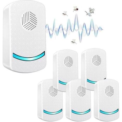 Houhence – Répulsif ultrasonique 6 PCS pour souris, rats, insectes – Portée jusqu'à 1500 pieds carrés – Émet des ultrasons à basse fréquence (1/5)