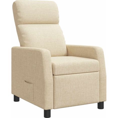 Fauteuil inclinable Crème Tissu vidaXL (1/5)