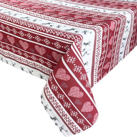 NAPPE RÉSISTANTE AUX TACHES DE RÉSINE TORINO Tyrolean CERVINO ROSSO Cm.140x300 x18 personnes