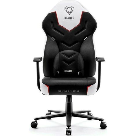 Silla gaming Diablo X-Gamer en blanco y negro