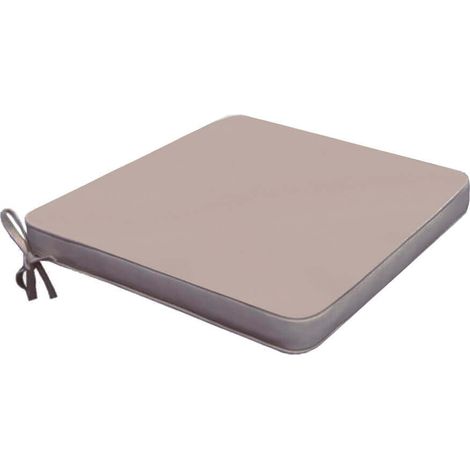 Cuscino quadrato in poliestere impermeabile e sfoderabile 40x40 cm per sedia -  Tan