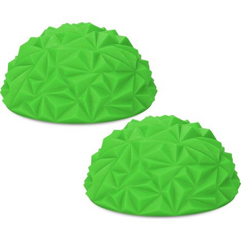 2 Pièces Demi-Ballons d'Équilibre pour Enfants - Jouet d'Entraînement Fitness et Yoga (Vert) (1/5)