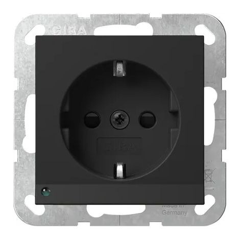 Gira Toma de corriente SCHUKO Luminaria LED + PS System 55 Negro m [4170005], 4170 005