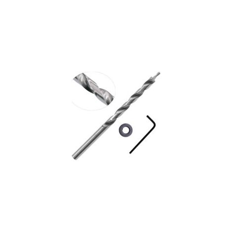 HSS-Schnellwechsel-Spiralbohrer, 9-mm-Rundschaft-Spiralbohrer mit Tiefenbegrenzung und Schraubendreher-Bit (Silber) - Crezuo (1/3)
