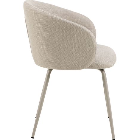 Eleanor chaise de salle à manger avec accoudoirs tissu beige. (1/5)