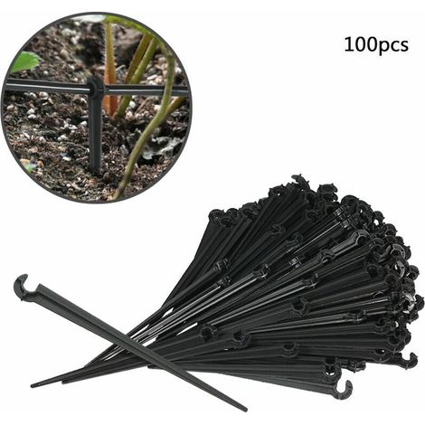 VURAHOME – 100 Mikro-Sprühbewässerungszubehörteile, Erdungsstecker, 4/7-mm-Kapillarschlauch, C-Halterung, Gartenhalterung, Pfostenhalterung (1/5)