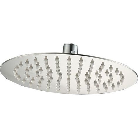 Pomme de Douche de 15cm - Pommeau de Douche Rond à Haute Pression en Acier Inoxydable 201 pour une Douche Confortable à Basse Pression d\"Eau - Installée au Mur ou Plafond (Chrome)-Karteo (1/5)