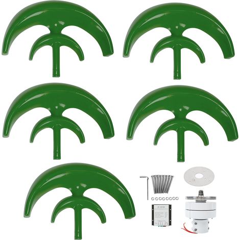 Éolienne 5 pales axe vertical lanterne générateur 400W 12V producteur d'électricité dispositif énergie renouvelable (1/5)