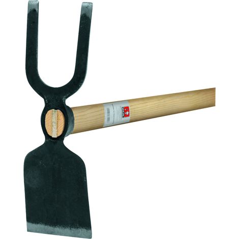 Idealspaten Gartenhacke mit Breitblatt 2 stumpfe Zinken + geschmiedet