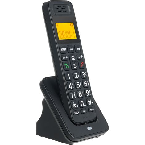 Téléphone sans fil extensible avec écran LCD, compatible avec 5 combinés, idéal pour la maison, le bureau et les entreprises. (1/5)