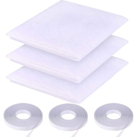 Mosquito Net Window Insect Screen Window Insect Screen with Self-adhesive Strips for Office Home 3 Pieces (130x150cm) (1/5)