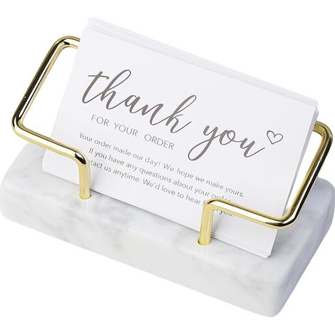 2 pièces porte-cartes en marbre et métal, rangement et présentation premium pour bureau. (1/5)