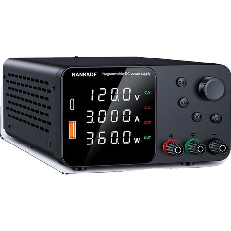 Alimentation CC, 0-30V, 0-10A de sortie, TPS1203-N Noir (1/2)