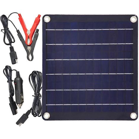Kit panneau solaire 12 V étanche, chargeur solaire d'entretien portable, chargeur principal pour batterie de voiture (1/5)