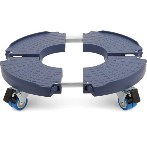 Porte Plante a Roulettes Rotation à 360°, Capacité De 200 KG, Plateau Roulant Réglable Ø 40-54cm, Support de Pot de Fleur pour Intérieur à Extérieur, Plante,Pied de Parasol,Poubelle,Bleu