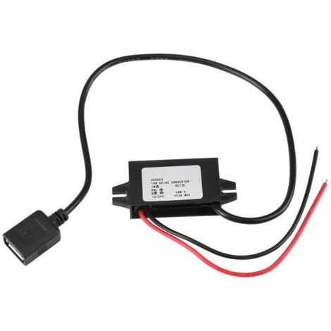 Pair DC-DC Adaptateur abaisseur 12V à USB 5V 3A Convertisseur Convertisseur Étanche Convertisseurs De Câble