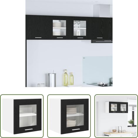 vidaXL Meuble suspendu - Armoire suspendue Chêne noir 40 x 31 x 40 cm Bois d'ingénierie (1/5)
