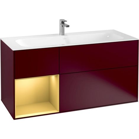 V&B Waschtischunterschrank Wandbeleuchtung Finion 119,6x59,1cm, Reg li gol m, Peony Matt (1/2)