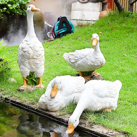 Canard de Décoration Extérieur Simulé pour Jardin, Bassin ou Paysage Aquatique en Résine