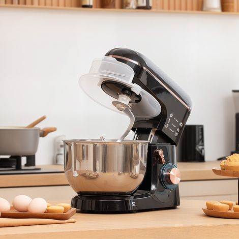 Robot pâtissier, mixeur, 6 vitesses, bol en inox 5,5 L, noir