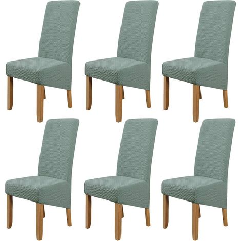 Chair Covers, Stretchable, Removable, High-Back Dining Chair Covers, Washable for Banquet, Kitchen, Wedding, Party, Dining Room (Blue, 6 pieces) (1/5)
