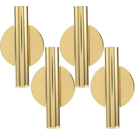 Lot de 4 supports muraux en métal pour vases à fleurs, dorés. (1/5)