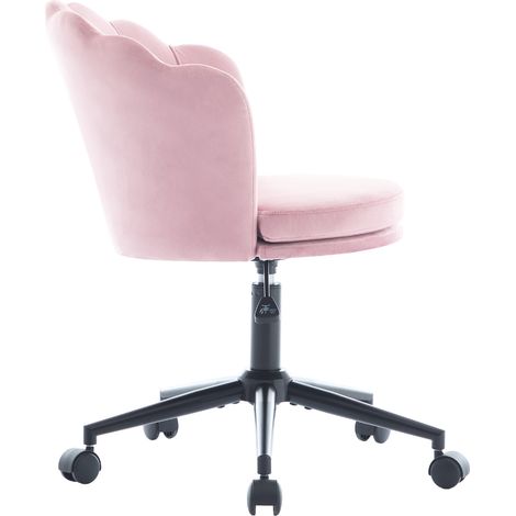 Chaise de bureau moderne avec dossier en forme de pétales, coussin lombaire papillon, hauteur réglable, assise rembourrée en mousse haute élasticité (1/5)