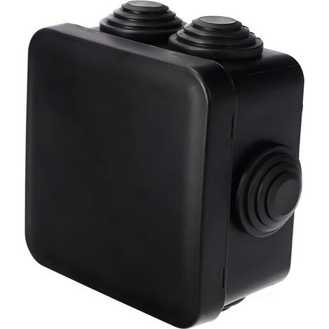 Boîte de dérivation étanche en saillie, presse-étoupes, fermeture à clipser 70x70x35mm noir IP55 EDO Technic (1/5)