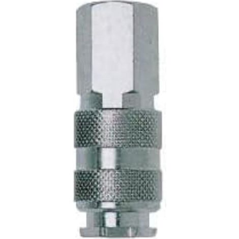 1 Coupleur Rapide Métal Universel 1/4 F, Gris, Pour Outils Pneumatiques