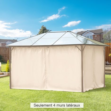 Outsunny 4 parois latérales pour pavillon de jardin tonnelle rigide 300 x 400 cm protéger de la pluie vent soleil beige (1/5)