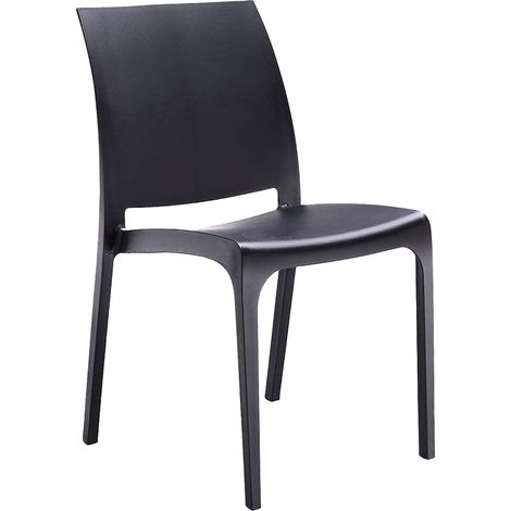 Dmora - Sedia da esterno Camo, Seggiola da giardino, Seduta outdoor multiuso, Panchina da giardino, Made in Italy, 54x46 h80 cm, Antracite