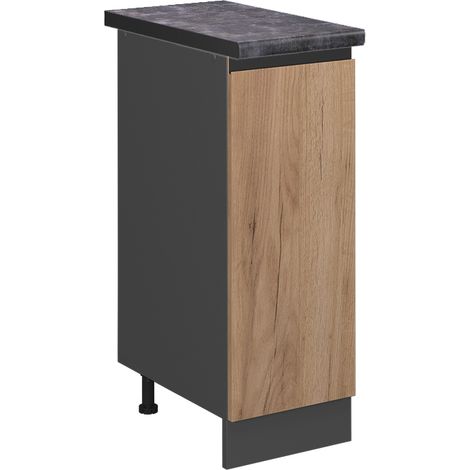 Armadio cucina dispensa alto R-Line, Quercia dorata, 30 cm , PL Antracite, Vicco
