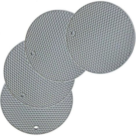 Dessous de plat en silicone épais, tapis rond en silicone alvéolé isolant, résistant à la chaleur, non (1/5)