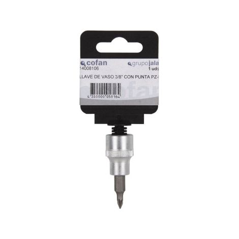 Llave de vaso de 1/4 y 3/8 en acero al cromo vanadio de alta calidad Con punta Pozidriv                                                     PZ-2                      3/8"