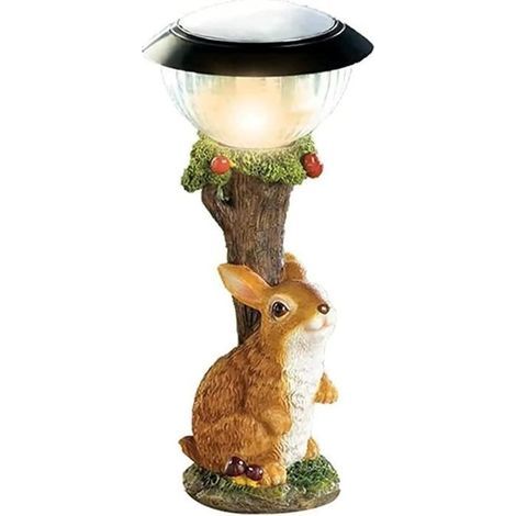 Statue de Jardin d'escalade avec lumière Solaire Décoration extérieure de Sculpture d'animaux en résine avec lumières LED pour[1300] (1/4)