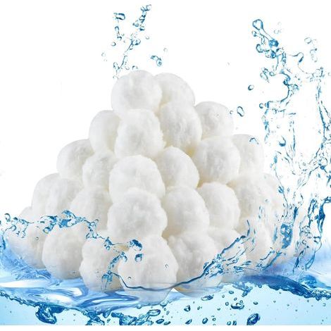Boules filtrantes pour piscine, pompe filtrante pour piscine, 1300 g de boules filtrantes peuvent remplacer 46 kg de sable filtrant pour piscine, adaptées aux systèmes de filtration. (1/5)