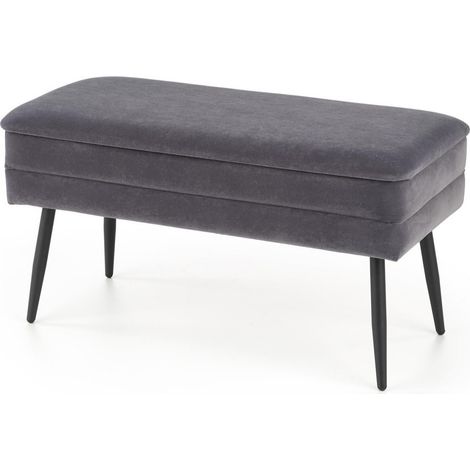 Banco tapizado Houston 1255, Gris + Negro