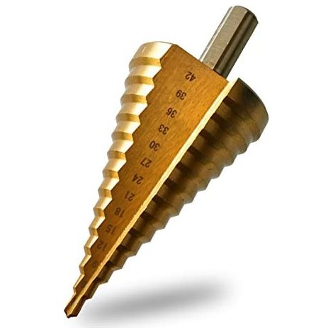 42-mm-HSS-Stufenbohrer, 14 Stufen, konischer Bohrer für Holz, Kunststoff und Weichmetall (1/5)