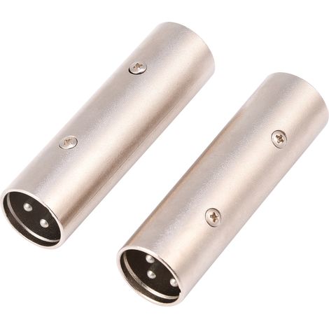 3-poliger XLR-Stecker-auf-Stecker-Adapter, Audio-Koppler für Mikrofon und Verstärker, 2er-Pack (1/5)