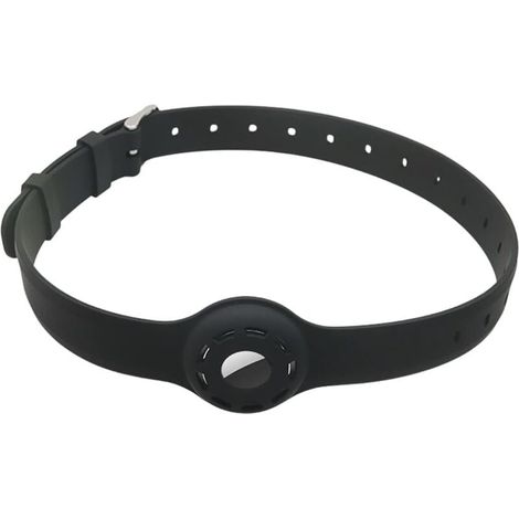 Collier Chat Anti Étranglement en Silicone Réglable pour Air Tag pour chat AirTag I Collier pour chat avec fermeture de sécurité I compatible avec Apple AirTag I Bracelet en silicone noir