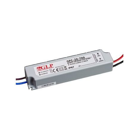 GPC-20-700: GPC-20-700: Driver di corrente 700mA/3-28V, CC, non-PFC, plastica IP67